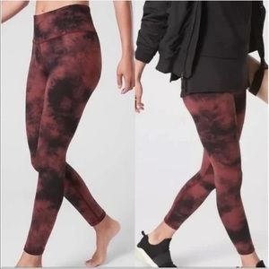 Athleta Elation Ice Dye 7/8th Leggings in Pink Orchid, size Large Tall